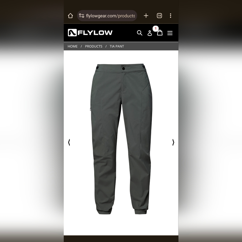 Flylow Tia pant size 12 in grey